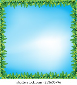 Illustration of a frame with leaves