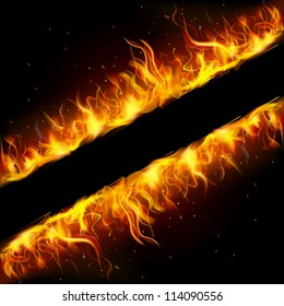 illustration of frame made of fire flame