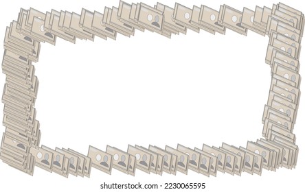 Illustration of a frame made of wads