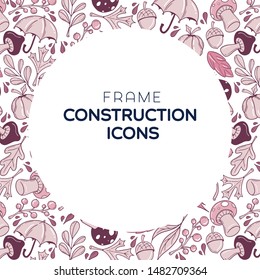 Illustration frame from nature elements on white background. Good for card, poster, banner, invitation, postcard
