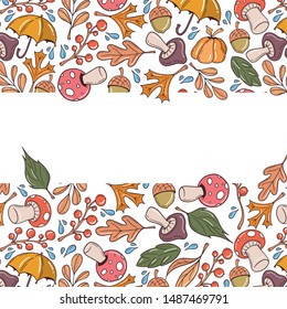 Illustration frame from nature elements on white background. Good for card, poster, banner, invitation, postcard
