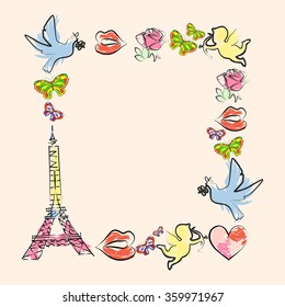 the illustration - frame - on a theme of love and Valentines Day.