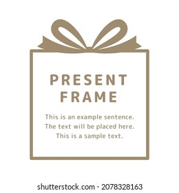 Illustration of a frame for a present, gift, gift box. eps data is CMYK color, jpg or png data is RGB color. 