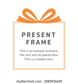 Illustration of a frame for a present, gift, gift box. eps data is CMYK color, jpg or png data is RGB color.