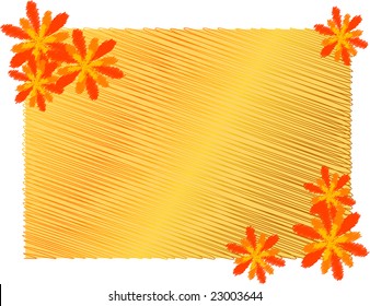 Illustration frame of red and yellow flowers