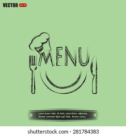 illustration frame with restaurant menu design Vector illustration