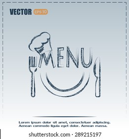 illustration frame with restaurant menu design Vector 
