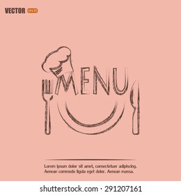 illustration frame with restaurant menu design Vector illustrati