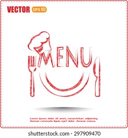 illustration frame with restaurant menu design Vector 