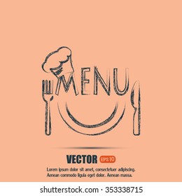 illustration frame with restaurant menu design Vector illustrati