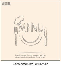illustration frame with restaurant menu design Vector 