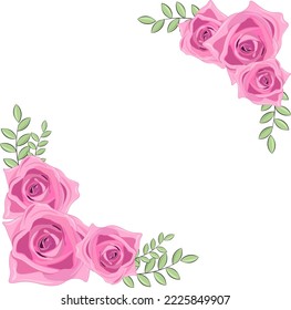 marco ilustrativo con rosas y hojas