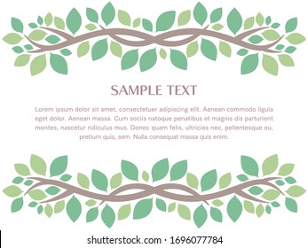 Illustration of a frame with sharp leaves and tree branches.
Version placed above and below.