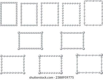 Illustration of a frame with strings of pearls