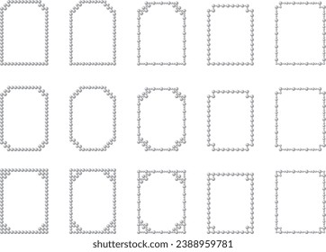 Illustration of a frame with strings of pearls