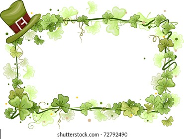 Illustration of a Frame Surrounded by Shamrock Vines
