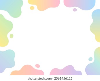 Illustration of a frame surrounded by soft shapes with colorful gradient colors