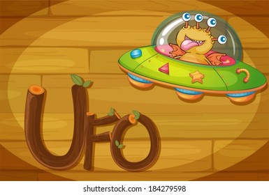 Illustration of a frame with a UFO