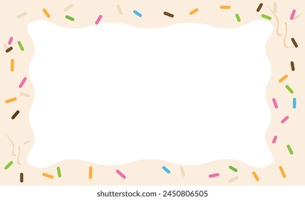 Illustration frame of vanilla ice cream mixed with color spray