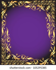 illustration frame with vegetable and gold(en) pattern