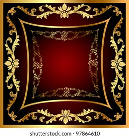 illustration  frame with vegetable gold(en) pattern