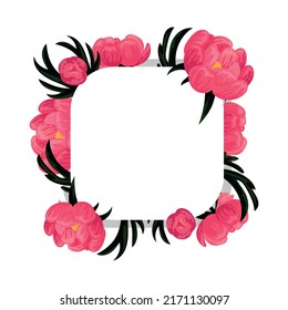 Illustration of frames with floral decor. Spring backgrounds for text or photo.