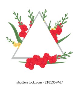 Illustration of frames with floral decor. Spring backgrounds for text or photo.