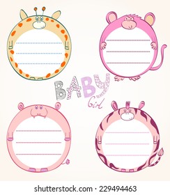 Illustration frames in the form of animals and Design Elements.