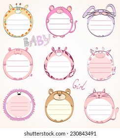 Illustration frames in the form of animals and Design Elements.