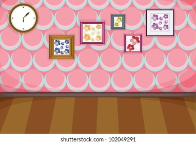 Illustration of frames on a blank wall