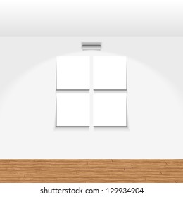 Illustration of frames on a wall. EPS10 format. Transparencies used in overlay and multiply modes.