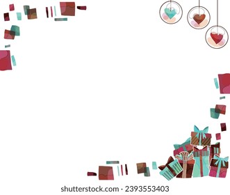 Illustration frames for Valentine's Day and anniversaries