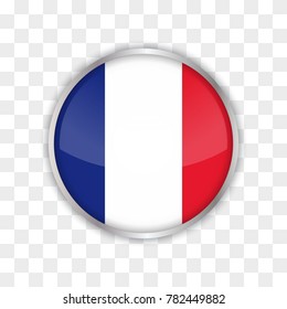 illustration of france flag with isolated transparent background