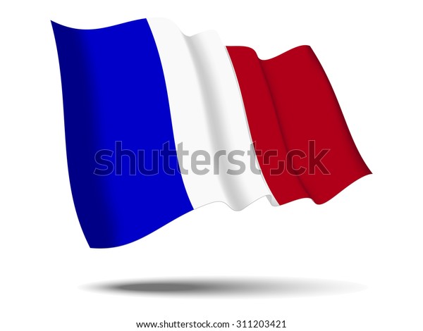 Illustration France Flag Waving Isolated On Stock Vector (Royalty Free ...