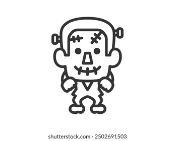 Illustration of Frankenstein icon (line drawing).