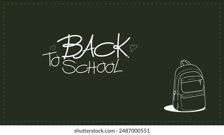 illustration of free hand back to school with backpack student 