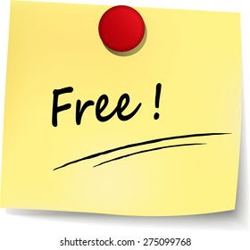 illustration of free yellow note concept sign