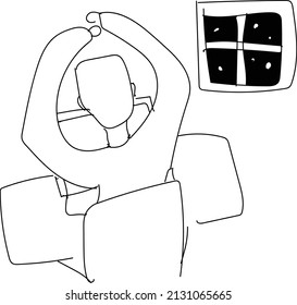 Illustration of a freelancer man working late at night