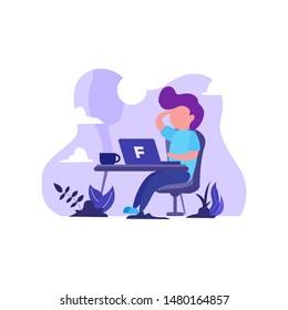 illustration of a freelancer working