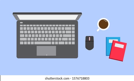 illustration of freelancer/designer work space layout