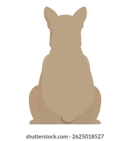 Illustration of a french bulldog sitting from behind