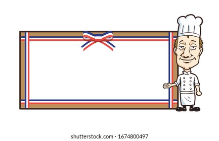 illustration of the french chef with the frame board.