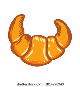 Illustration of french croissant. Design element for poster, card, banner, menu. Vector illustration