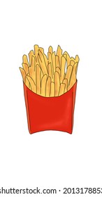 Illustration of french fires in red box