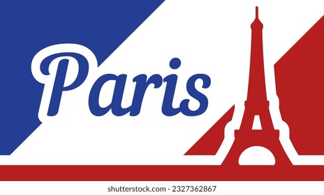 illustration of french flag and eiffel tower