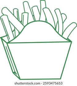 Illustration of French Fries in a Box
