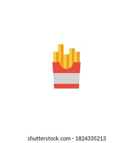 Illustration of French Fries Flat Icon - Fast Food Icon Set Vector Illustration Design.