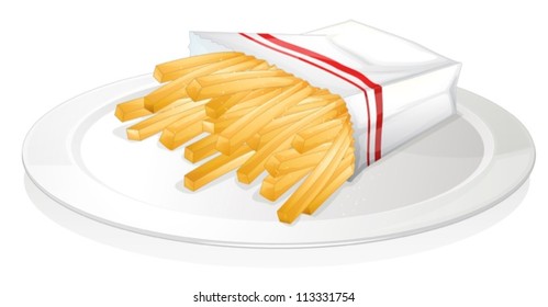 illustration of a french fries on a white background