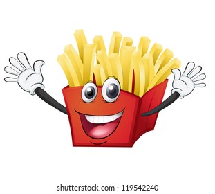 illustration of a french fries on a white background