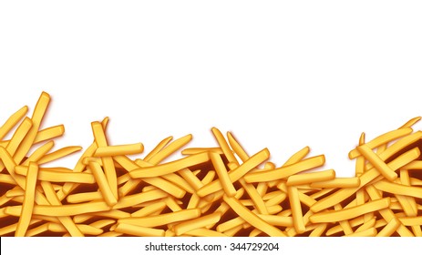 illustration of a lot of french fries on white background